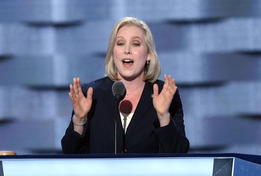 New York Sen. Kirsten Gillibrand speaks during the first day of the Democratic National Convention on July 25, 2016, in Philadelphia. 

