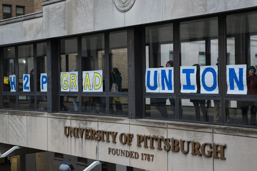 Grad union organizers "urge" Pitt administrators to grant one-year funding extension.