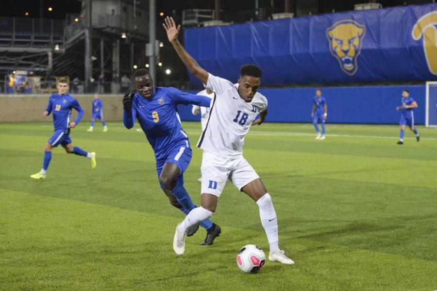 The New England Revolution drafted senior forward Edward Kizza (9), who broke a number of school scoring records, in the first round of the MLS SuperDraft in January.