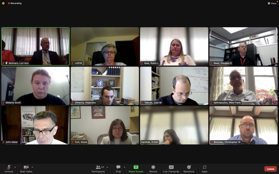 Wednesday’s faculty assembly meeting. 
