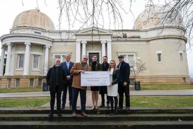 Members of Pitt’s space initiative pose for a photo in Allegheny Observatory.