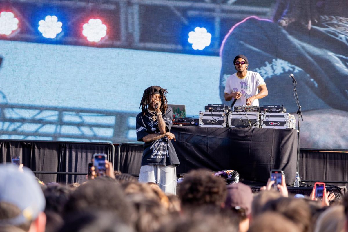 JID performs at Bigelow Bash, hosted by Pitt Program Council, on Sunday afternoon on Schenley Drive.