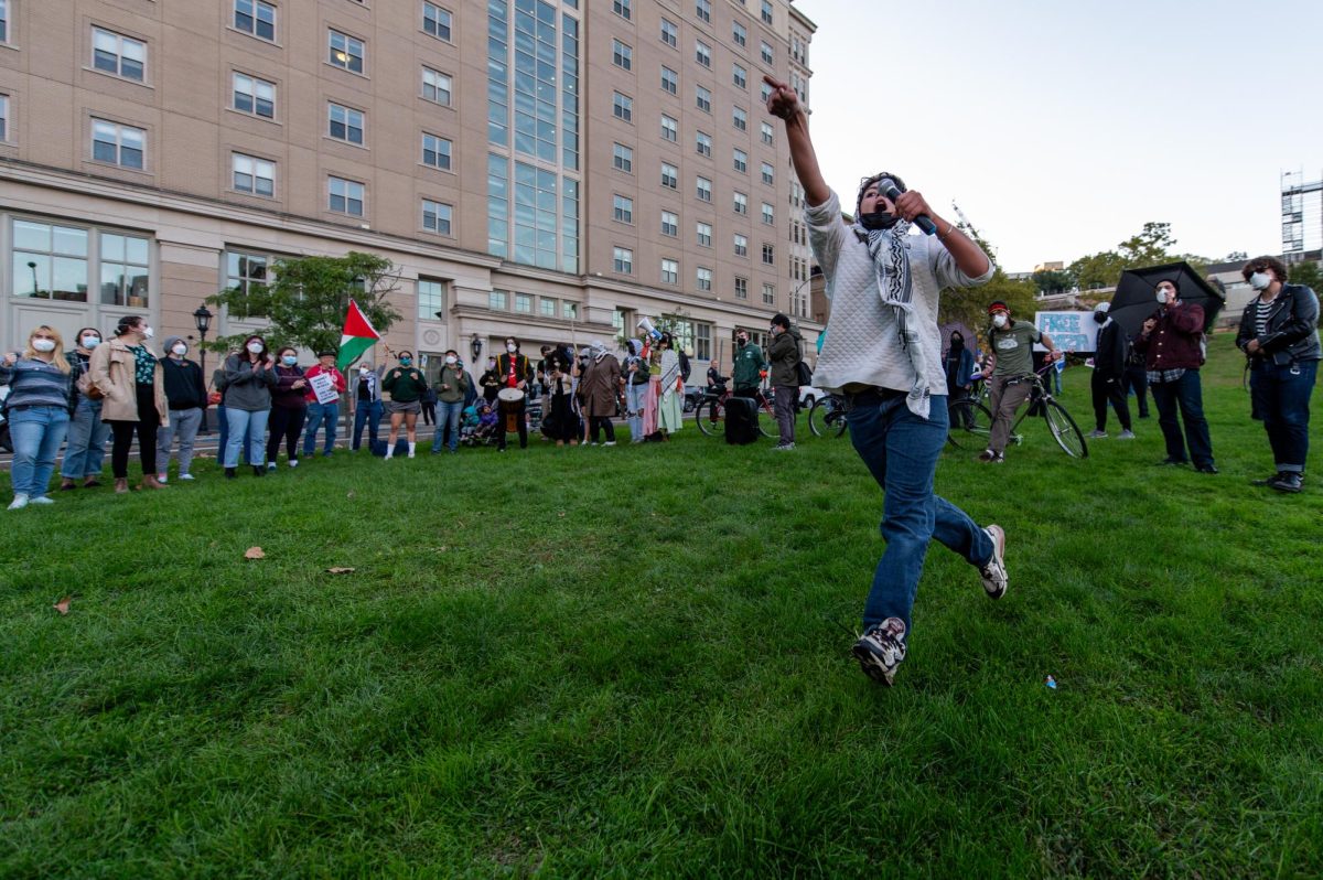 Students, community members protest to mark one year of Israel-Hamas war